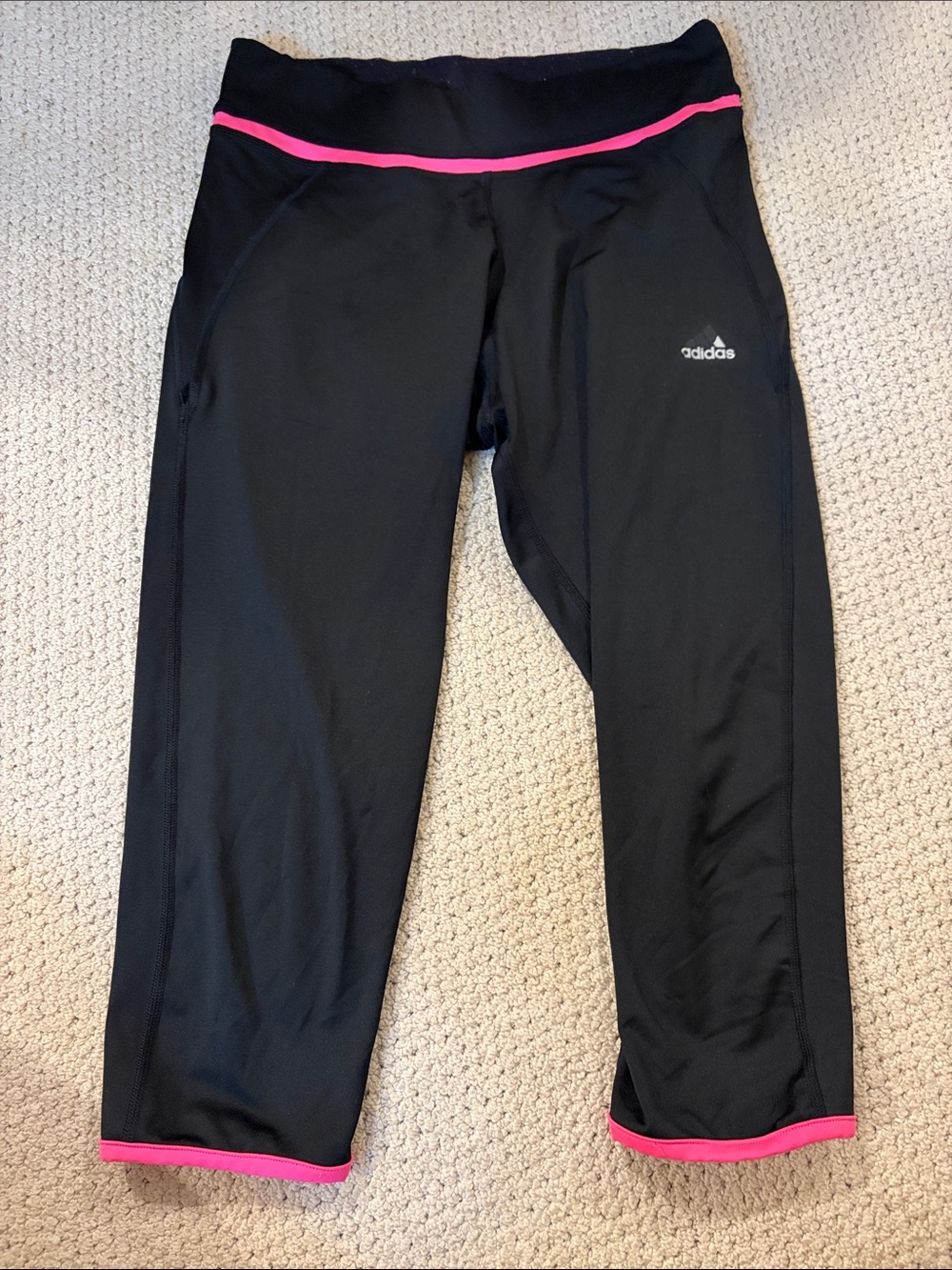 adidas Black Capris with Pink Trim